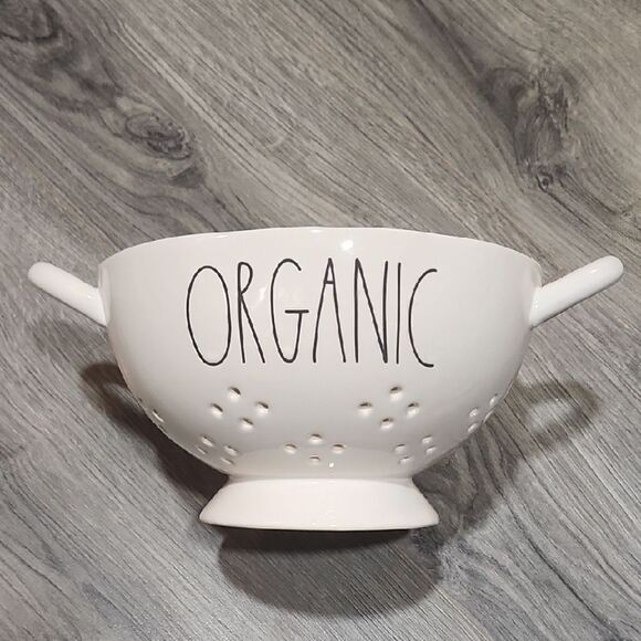 EUC Rae Dunn Ivory "Organic" Glass Colander - Picture 1 of 4